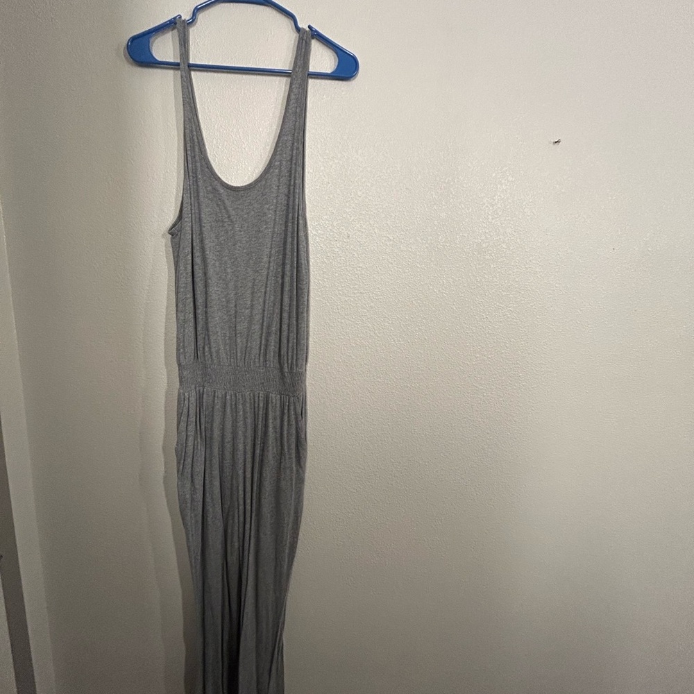 aerie Gray Sleeveless Maxi Jumpsuit-Style Dress
